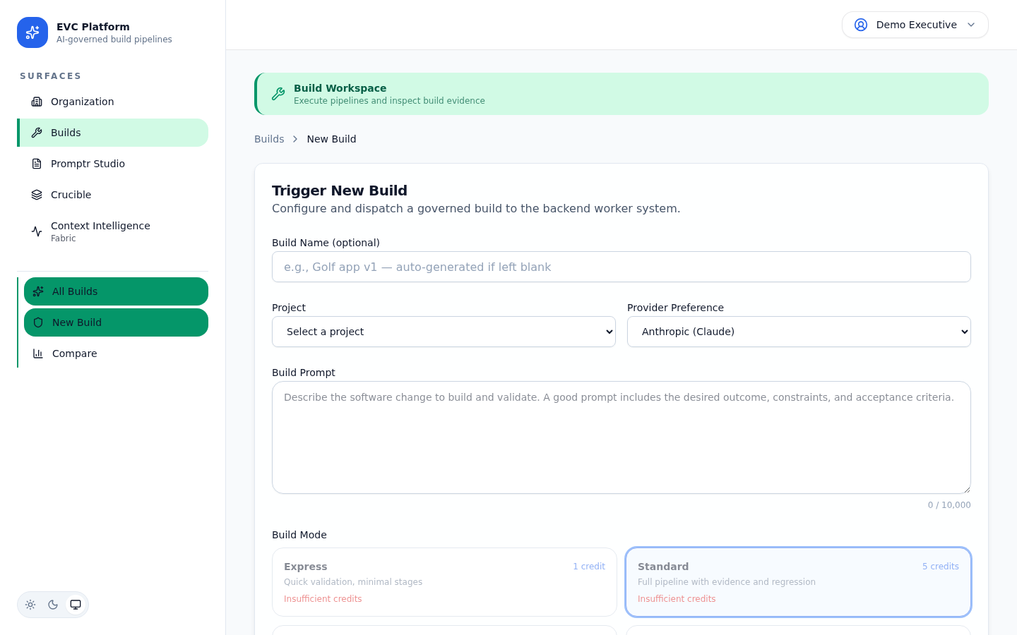 Build timeline view showing completed stages with duration bars