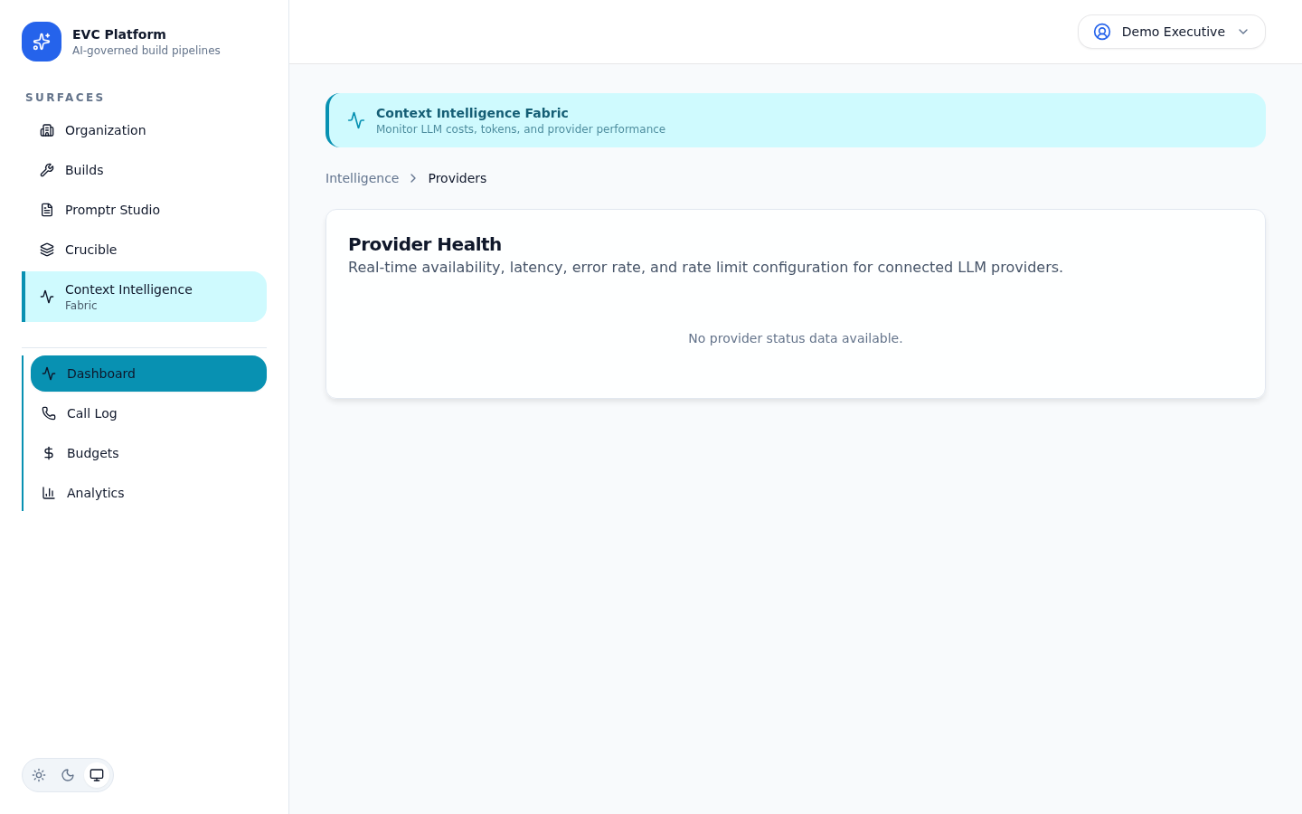 Provider comparison table showing cost, latency, and error rate per provider